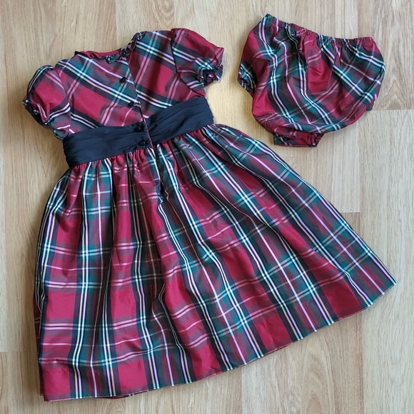 EUC Ralph Lauren Basically Brand New Baby Girl Dress Set-Plaid Dress + Bloomers - Picture 2 of 9